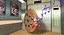cartoon cookie in elevator