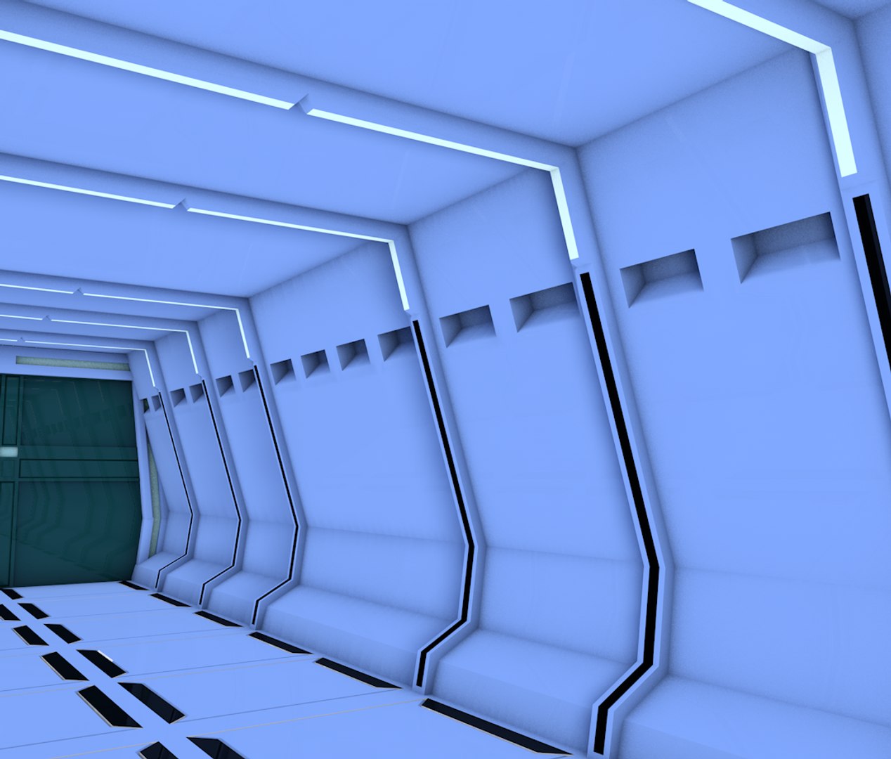 3d Sci Fi Corridor Model Turbosquid 1664155 