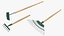 Dame et homme âgés truqués avec collection d'outils de jardinage
