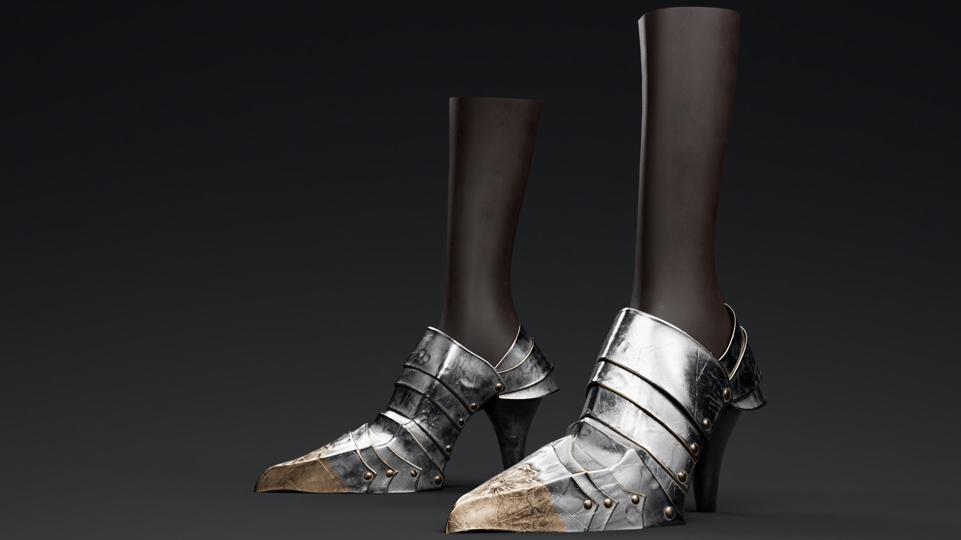 3D Female Knigt Foot Armor MidPoly Model - TurboSquid 2034163