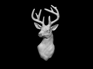 3D Deer head bas relief 3D print model model