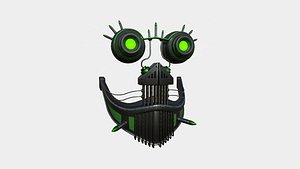 Steampunk Mask A05 Black Green - SciFi Character Design model