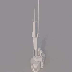 3D spaceship antenna model