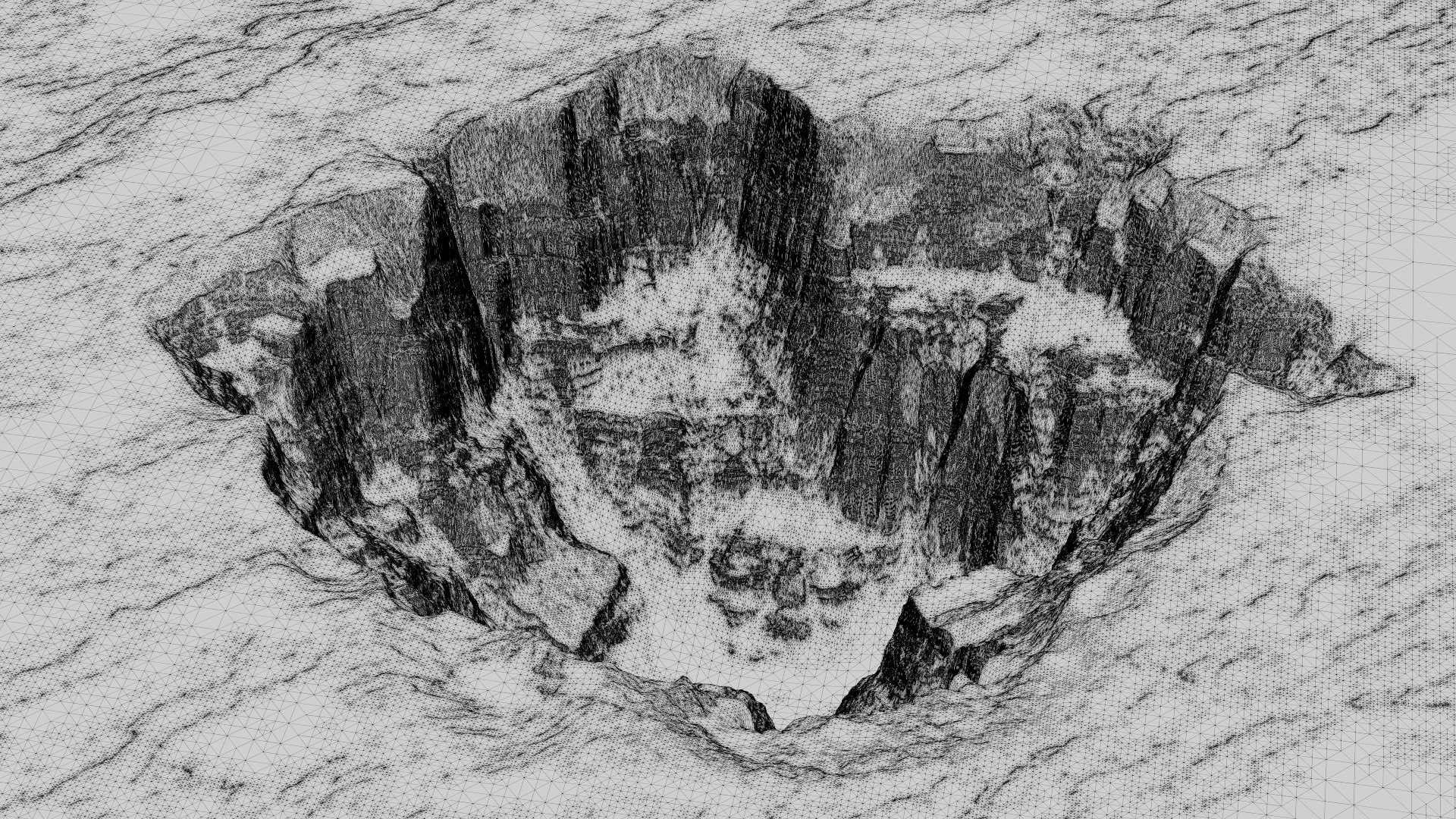 Sinkhole Deep Pit Terrain Model Model - TurboSquid 2515510