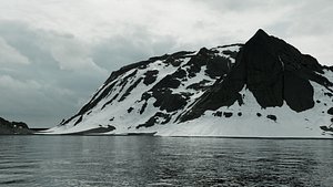 Snowy glaciers and mountainous terrain 3D
