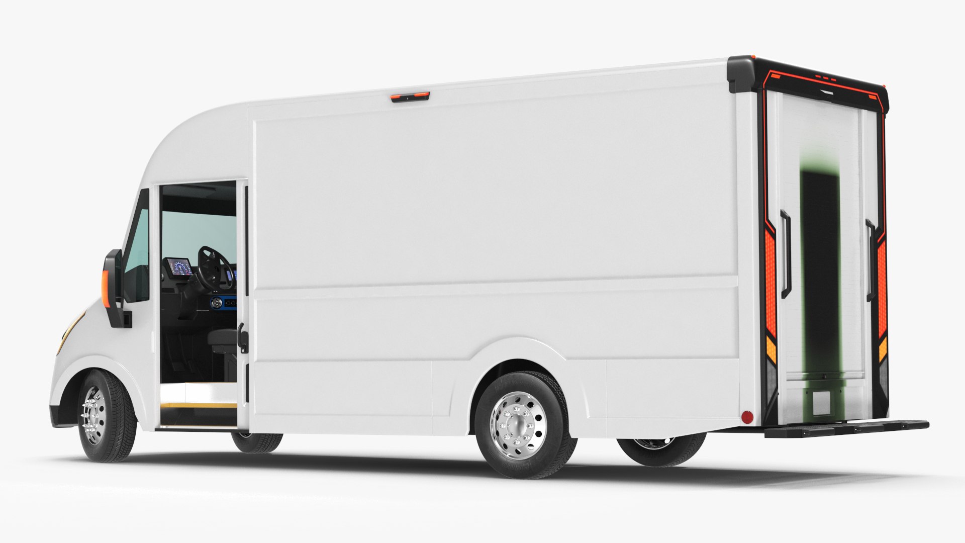 Urban Delivery Truck Rigged for Maya 3D model preview
