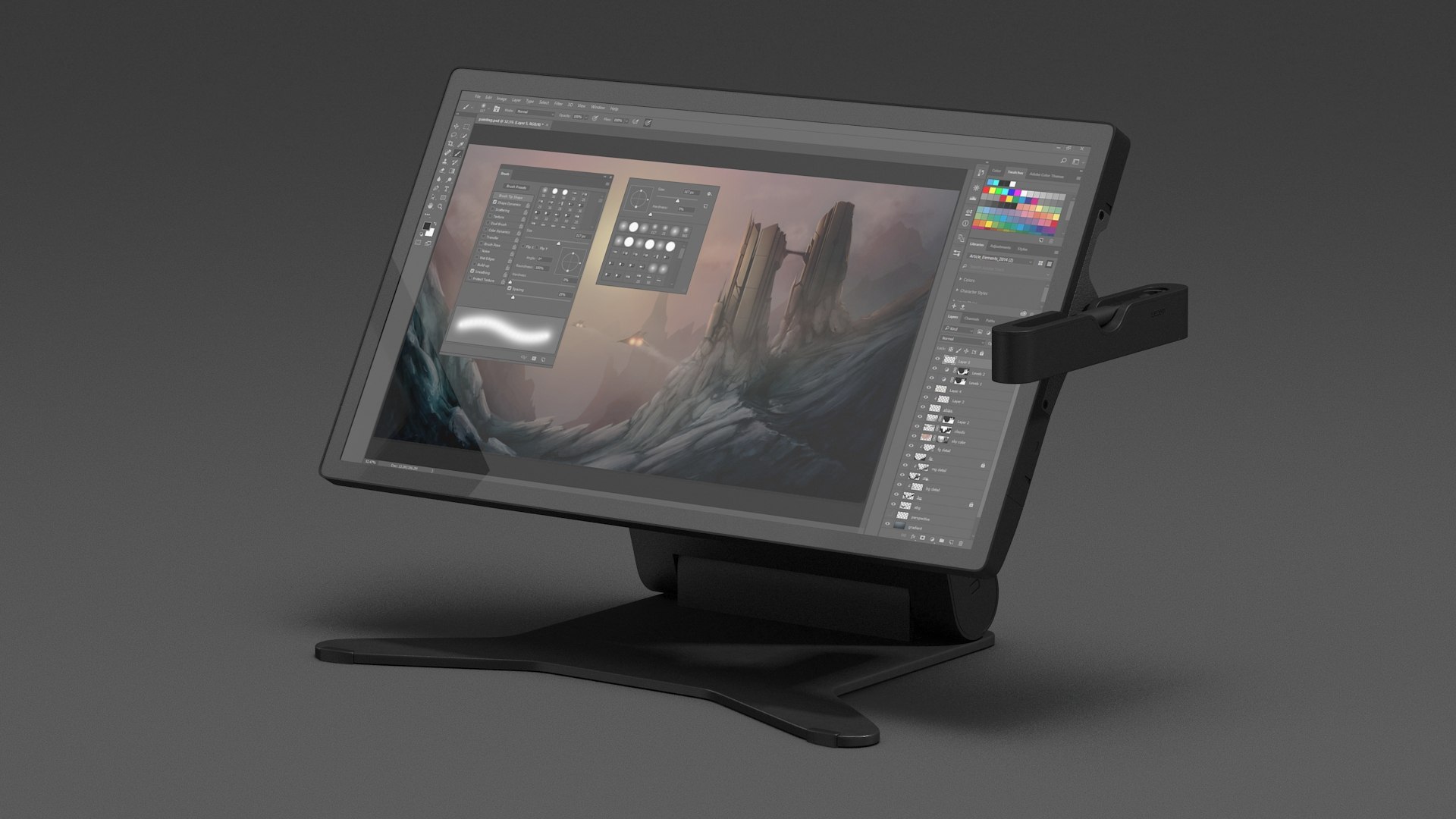 Wacom Cintiq Pro 27 with 2D Program 3D model - TurboSquid 2107602