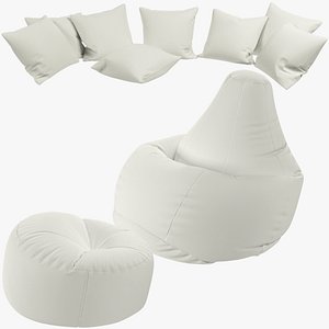 3D Bean Bag Chairs and Pillows Collection V5