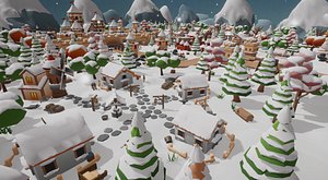 Low Poly Fantasy Kingdom Winter 3D model