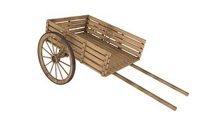 3D wooden wagon model