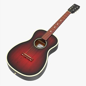 3D Folk acoustic guitar 02 model