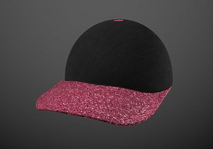 black-pink glittery cap 3D model