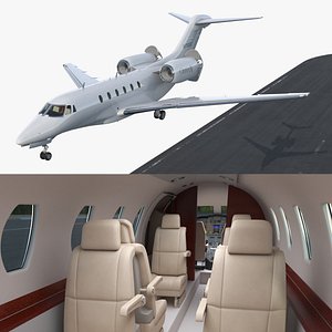 Cessna Citation X Jet Landing Animated Rigged