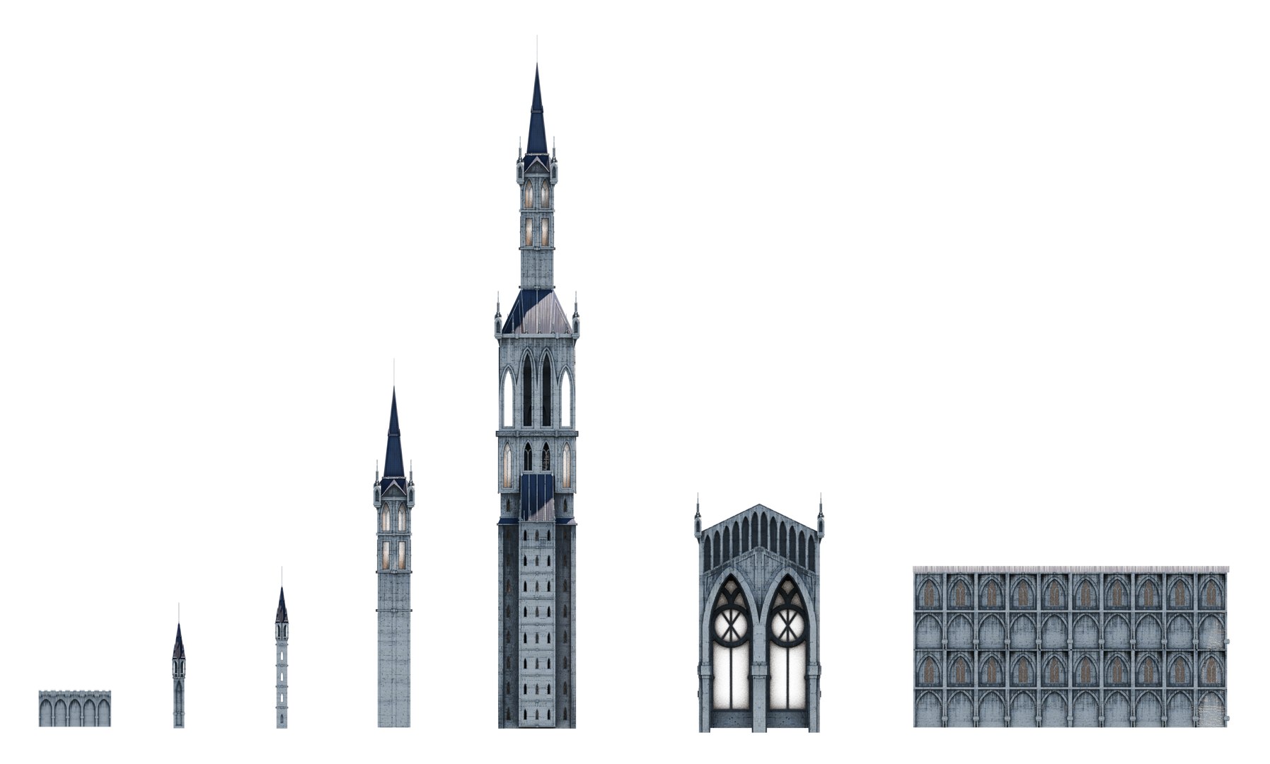 Gothic Castle Assets 3D Model - TurboSquid 2268945
