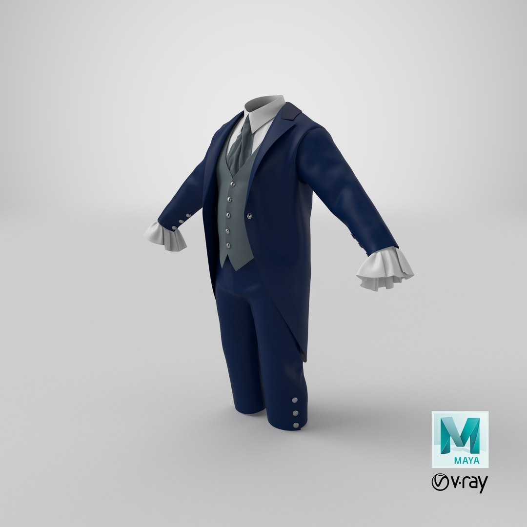 3D Tailcoat Suit model https://p.turbosquid.com/ts-thumb/zu/3ZDK14/8y/stemcell_maya_vray_render/png/1663648568/1920x1080/fit_q87/272245e944549c034aab4777f3481575744d3056/stemcell_maya_vray_render.jpg