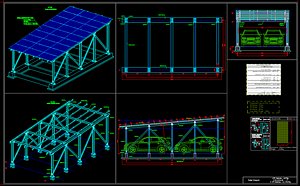 3D 11kWp Solar Carport Project Type 1 model