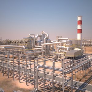 Oil Refinery 3D model