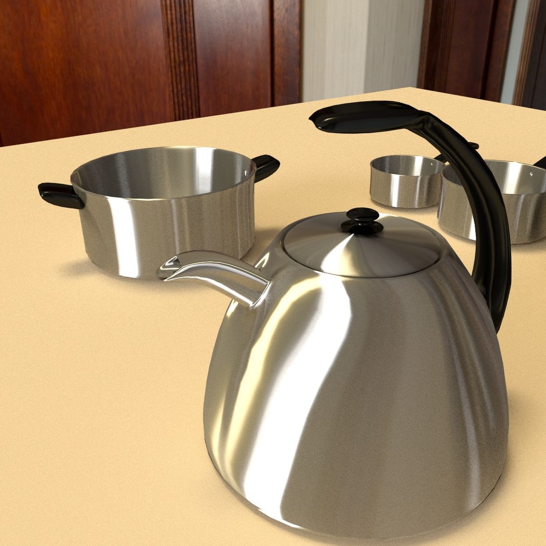 Stainless Steel Pans 3d Model