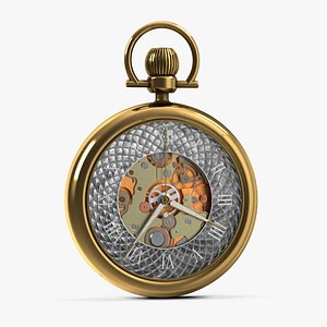 Gold Antique Pocket Watch Animated 3D model