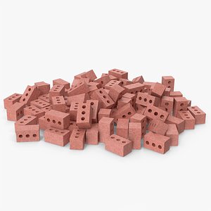 Pile Of Red Bricks 3D model