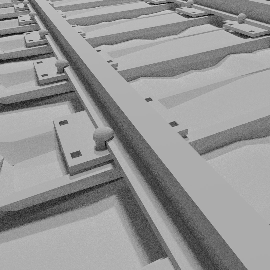 3d Old Train Tracks Model