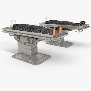 Autopsy Morgue Bed With Dead Body