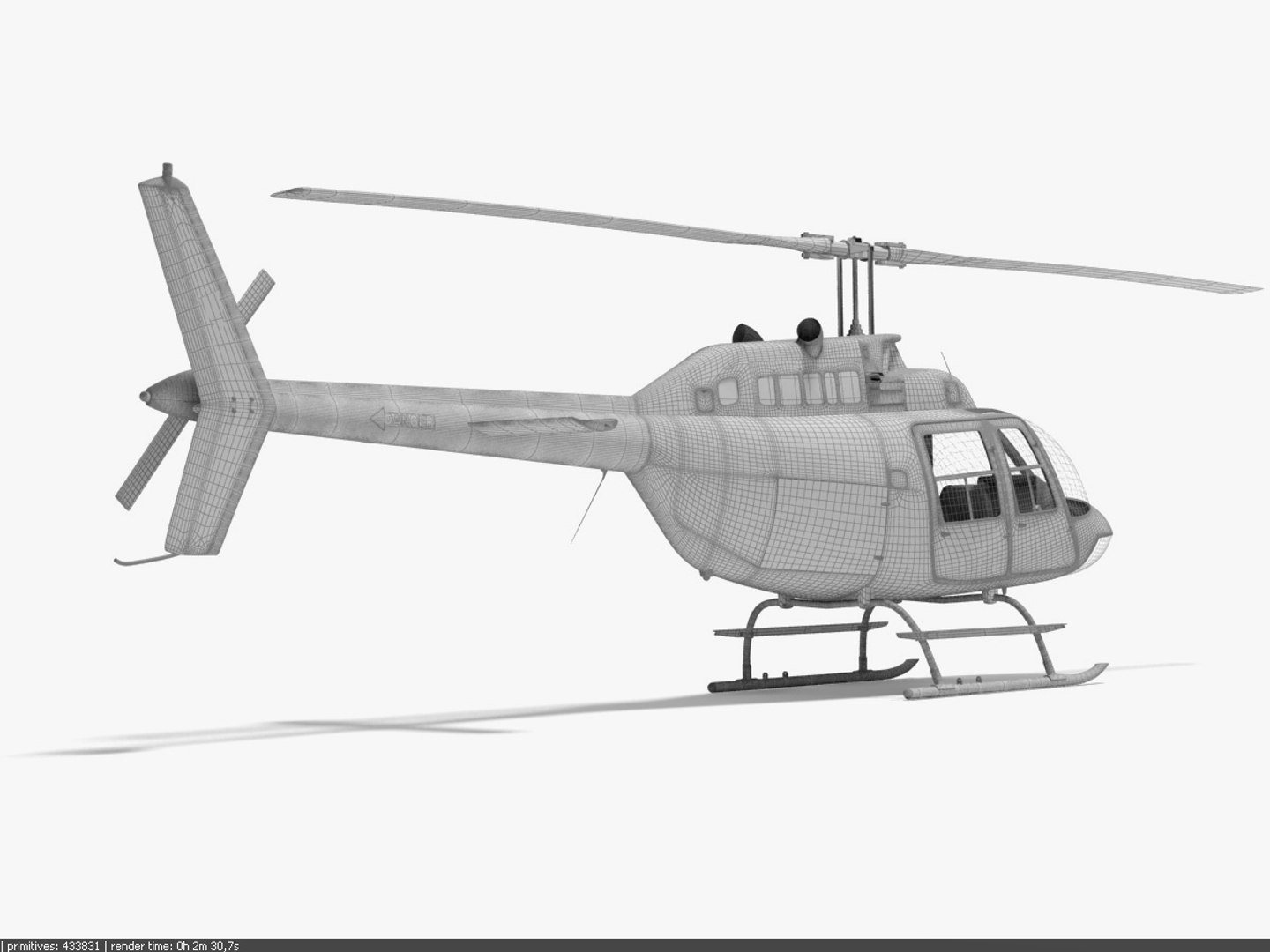Bell 206 Jetranger Helicopter 3d Model