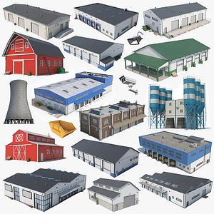 Industrial Buildings And Props Collection