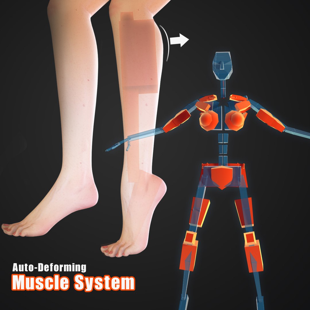 Character Rigged Female Muscle 3d Max
