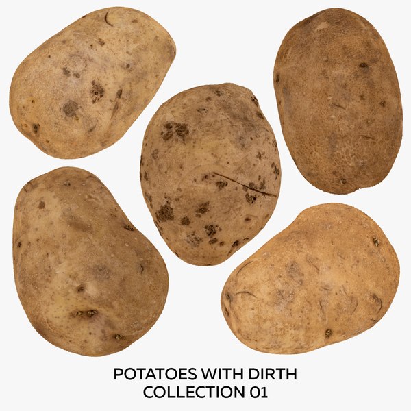 3D Potatoes With Dirth Collection 01 - 5 models RAW Scans