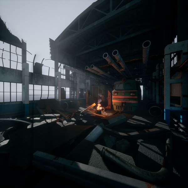 Modular Abandoned Depot for UE4 3D model