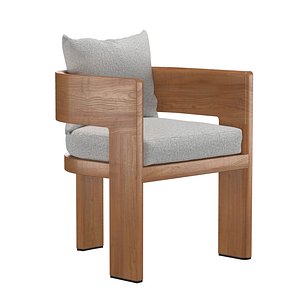 VICTORIA TEAK DINING CHAIR 3D
