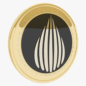Dropil Cryptocurrency Gold Coin 3D model