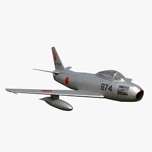3D F-86 Sabre JASDF No Landing Gear