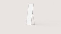 Slim Full-Length Floor Mirror with Silver Metal Frame
