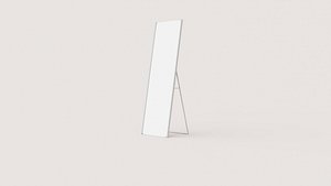 Slim Full-Length Floor Mirror with Silver Metal Frame