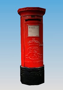 Royal Mail Post Box - Low Polygon