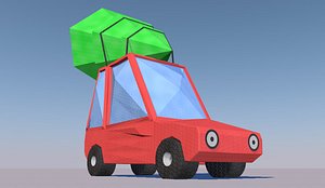 3D model origami cartoon car