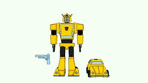 3D Transformers Bumblebee Combo - Robot  Gun  Car Mode model
