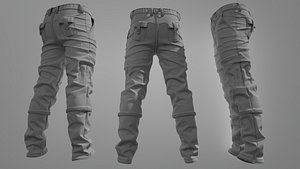 Skinny jeans with high detail long jeans fbxobjblenderc4d 3dsmaxmaya model