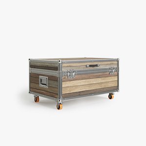 3D Vintage style Coffer 500 with old wood material in Roadie collection by Karpenter model
