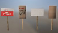 Protest Signs PBR Game Ready