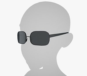 Stylized Black Glasses Style 2 3D