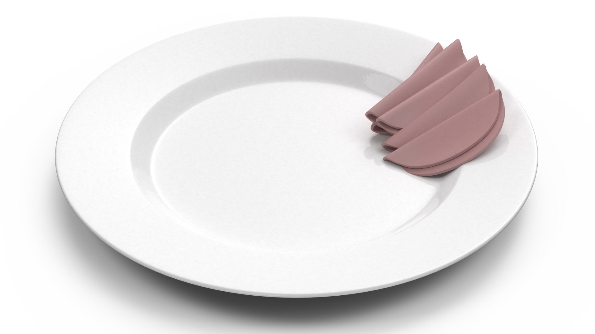 Boiled Sausage on Plate 3D model preview