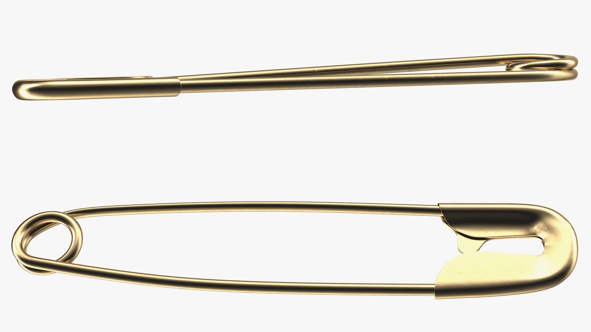 Golden Safety Pin Closed Model TurboSquid 1472281