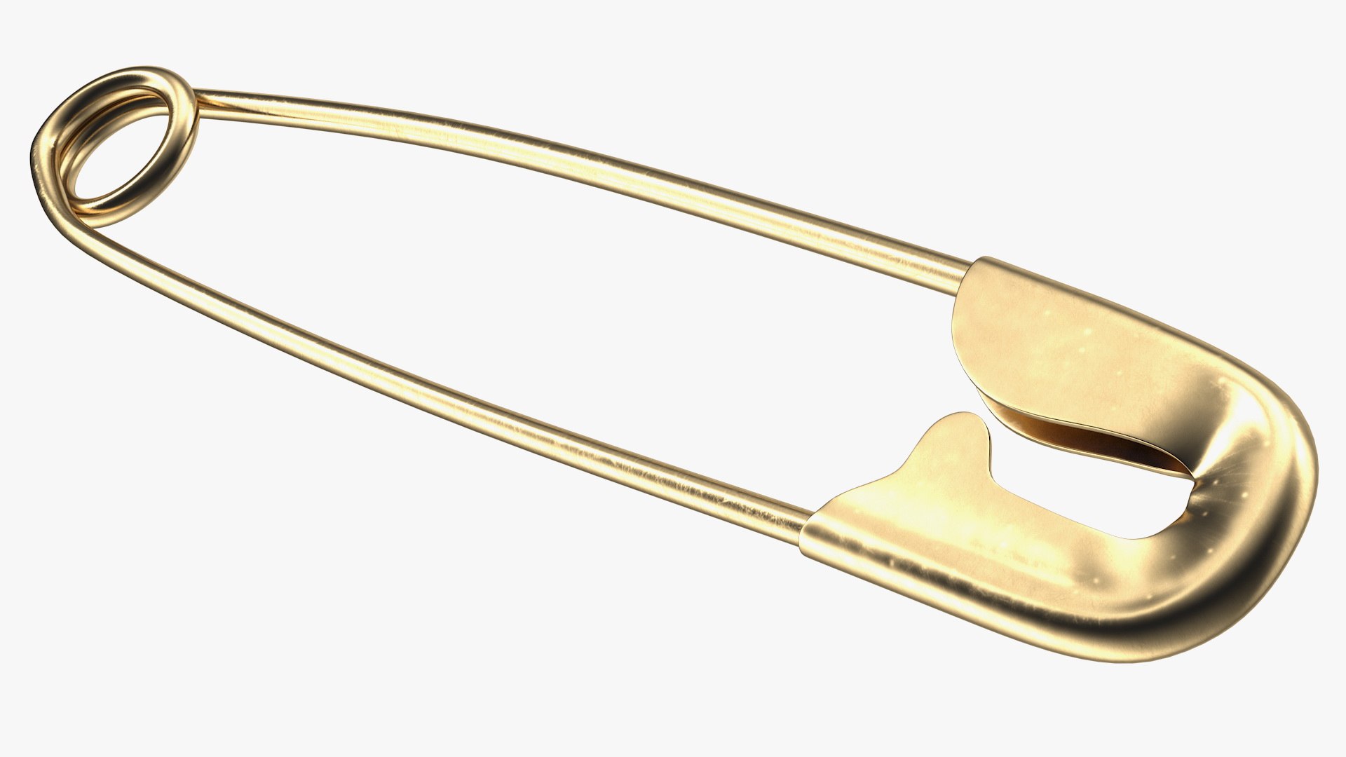 Golden Safety Pin Closed Model TurboSquid 1472281