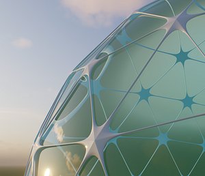 Geodesic Dome Structure Realistic 3D Model for CGI Archviz