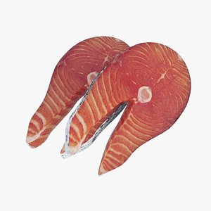 3D salmon steaks model
