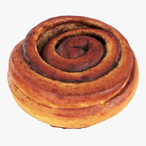 3D Sweet roll with cinnamon
