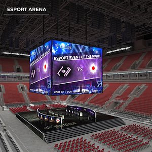Esport event arena - interior - low poly AR VR